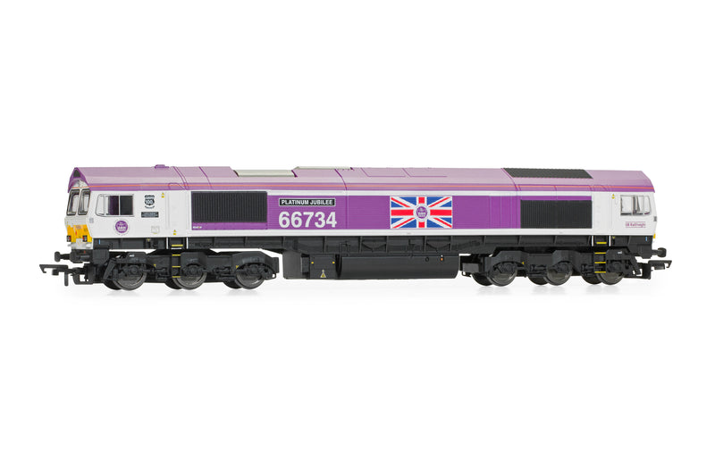 Hornby R30332 GBRf Class 66 "Platinum Jubilee" No.66734 DCC Ready OO Gauge