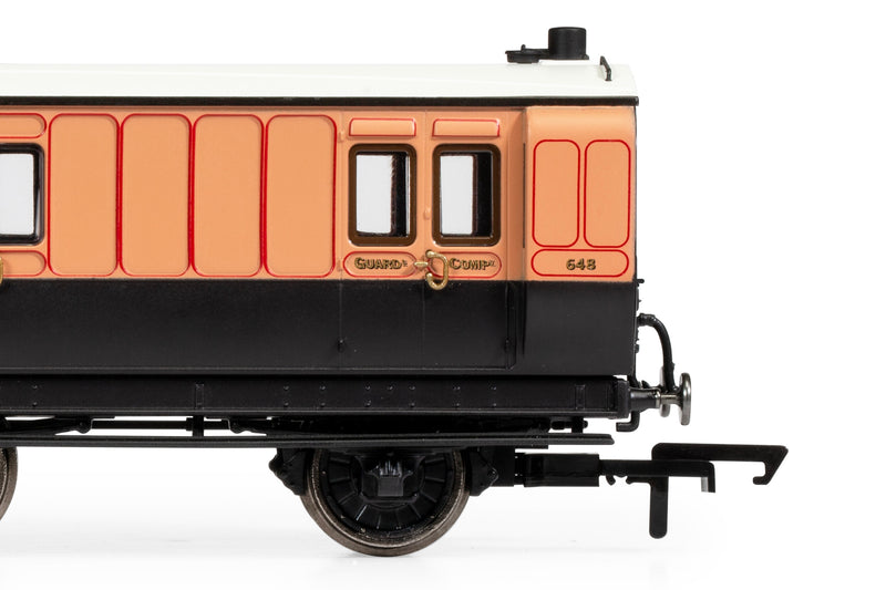 Hornby R40293 LSWR, 6 Wheel Coach, 3rd Class, 648