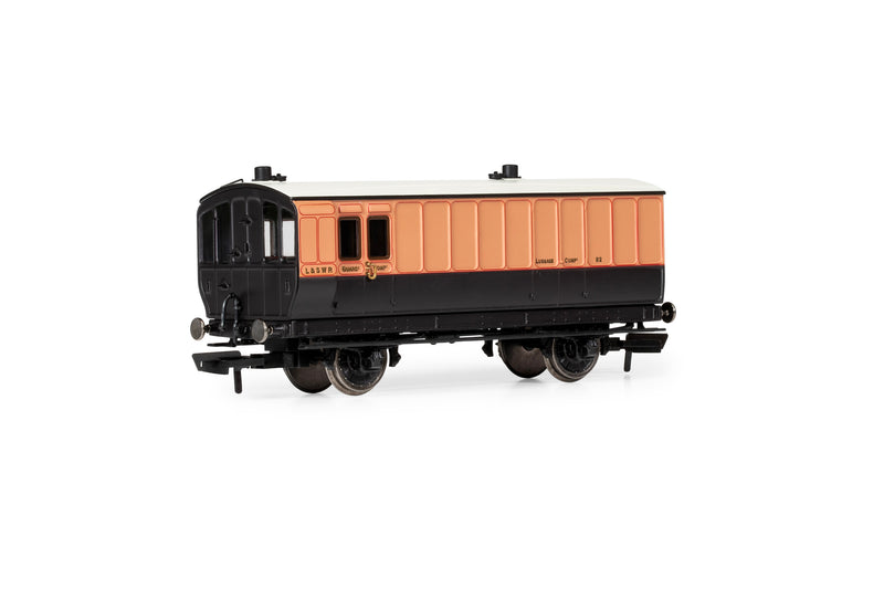 Hornby R40295 LSWR, 4 Wheel Coach, Passenger Brake, 82