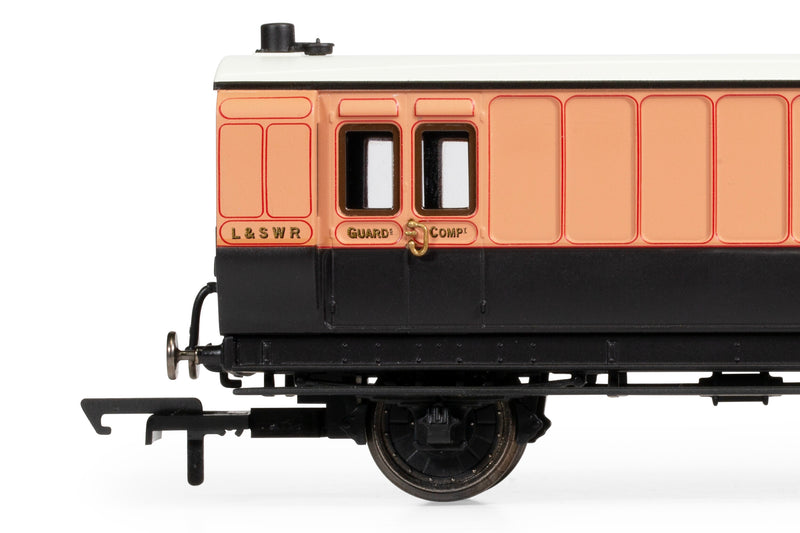 Hornby R40295 LSWR, 4 Wheel Coach, Passenger Brake, 82