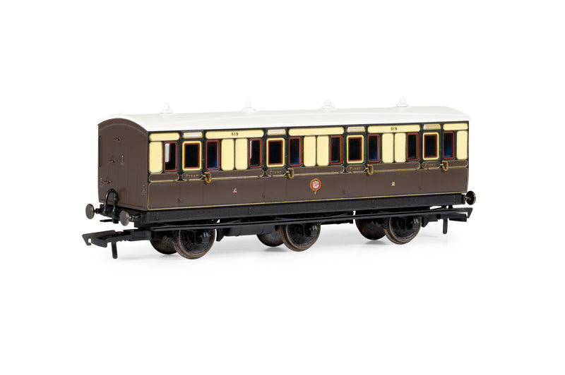 Hornby R40304 GWR, 6 Wheel Coach, 1st Class, 519