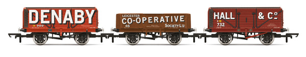 Hornby R60104 (Pack of 3) Plank Wagons 'Denaby' OO Gauge