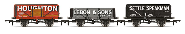 Hornby R60116 (Pack of 3) Plank Wagons 'Houghton', 'Thos Lebon', 'Settle Speakman' OO Gauge