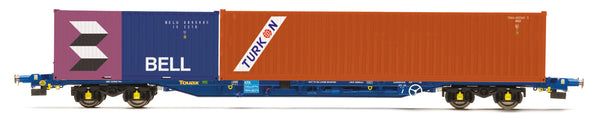 Hornby R60224 Touax KFA Wagon 'Turkon' 40FT & 'Bell' 20FT Containers OO Gauge