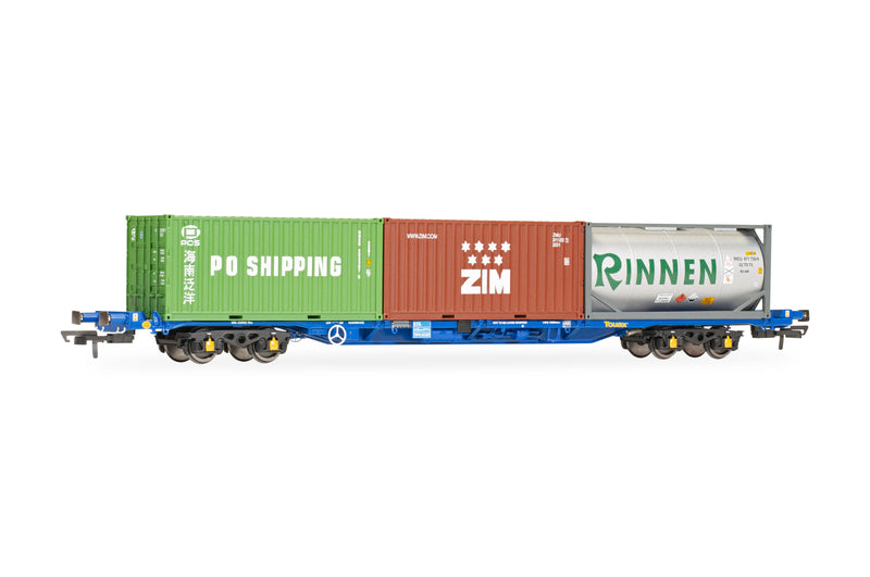 Hornby R60239 KFA Container Wagon 2x20ft Containers & 1x20ft Tanktainer OO Gauge