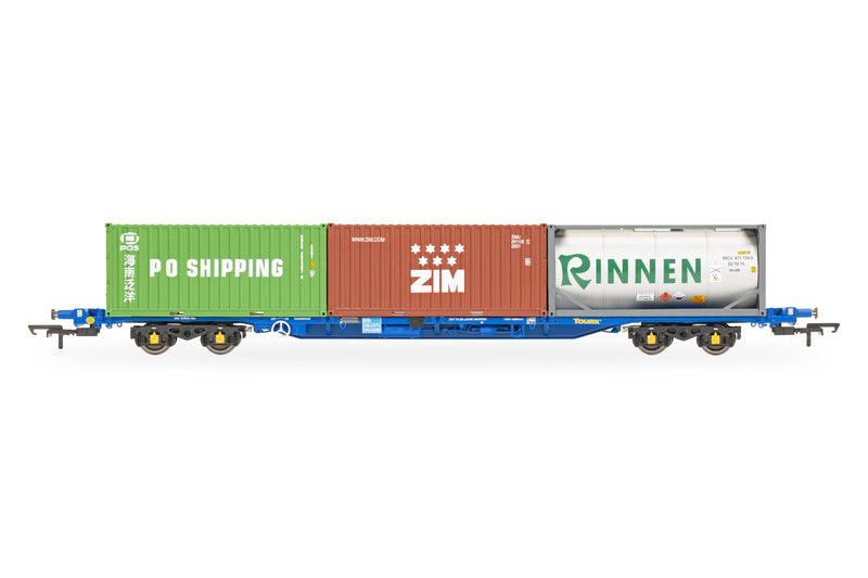 Hornby R60239 KFA Container Wagon 2x20ft Containers & 1x20ft Tanktainer OO Gauge