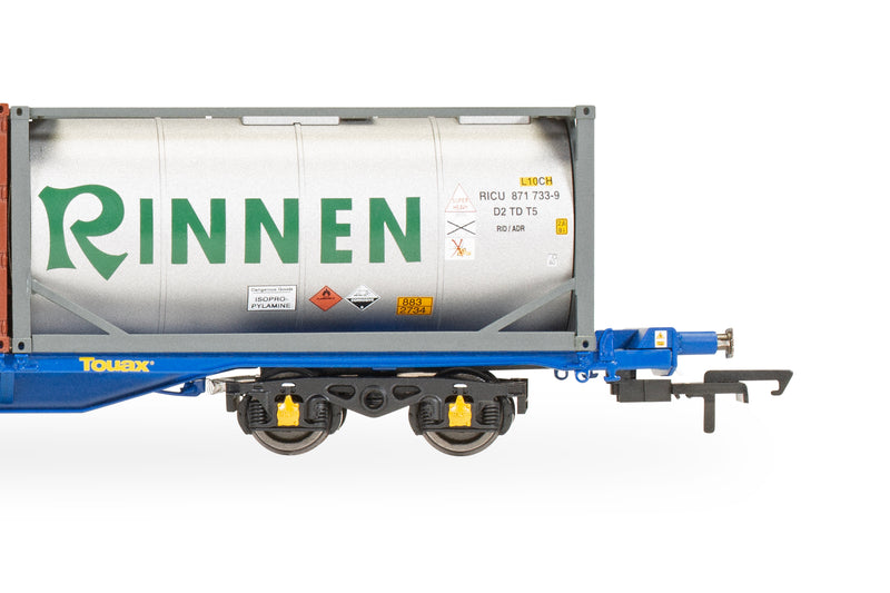 Hornby R60239 KFA Container Wagon 2x20ft Containers & 1x20ft Tanktainer OO Gauge