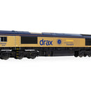 Hornby R30461 Class 66 GBRF Drax (Gold) 'Drax Power Station' No. 66301 (Railroad) DCC Ready, OO Gauge