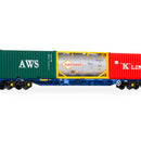 Hornby TT6030 TOUAX KFA Container Wagon with 3x20' Containers (TT:120)