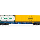 Hornby TT6031 TOUAX KFA Container Wagon with 1x20' and 1x4' Containers (TT:120)