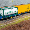 Hornby TT6031 TOUAX KFA Container Wagon with 1x20' and 1x4' Containers (TT:120)