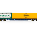 Hornby TT6031 TOUAX KFA Container Wagon with 1x20' and 1x4' Containers (TT:120)