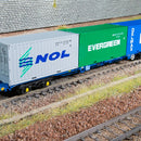 Hornby TT6032 TOAUX KFA Container Wagon with 3x20' Containers (TT:120)