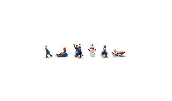 Woodland Scenics A1966 Scenic Accents, Children Sledding. HO/OO Figures