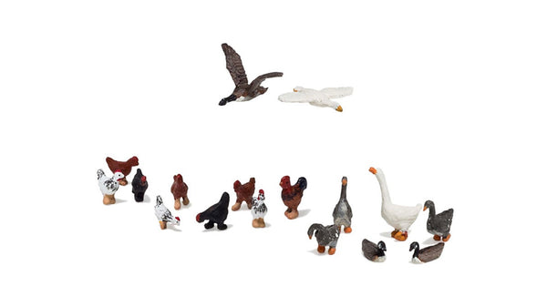 Woodland Scenics A1968 Scenic Accents, Geese & Chickens. HO/OO Figures