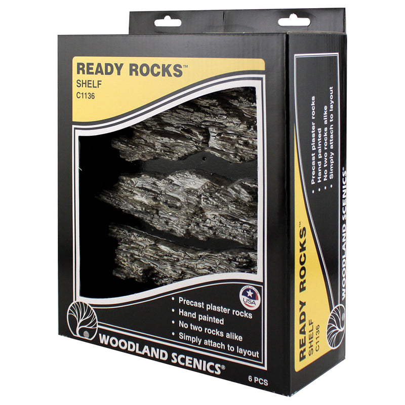 Woodland Scenics C1136 Ready Rocks "Shelf" 6 Pieces