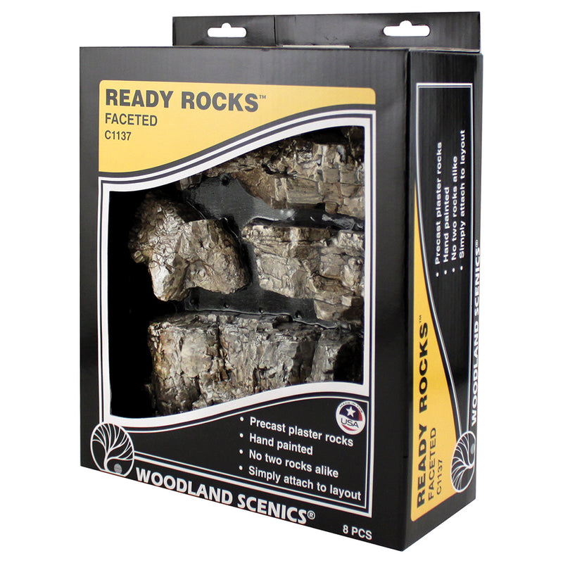 Woodland Scenics C1137 Ready Rocks "Faceted" 8 Pieces