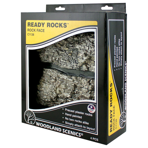 Woodland Scenics C1138 Ready Rocks "Rock Face" 4 Pieces