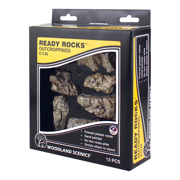 Woodland Scenics C1139 Ready Rocks "Outcroppings" 13 Pieces