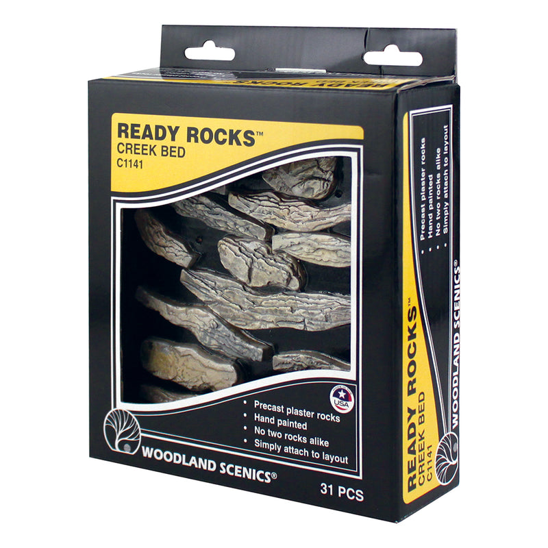 Woodland Scenics C1141 Ready Rocks "Creek Bed" 31 Pieces