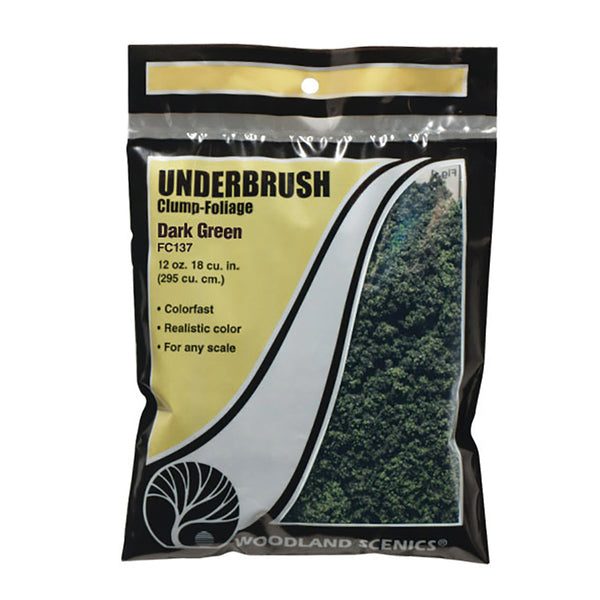 Woodland Scenics FC137 Underbrush, Dark Green, Bag