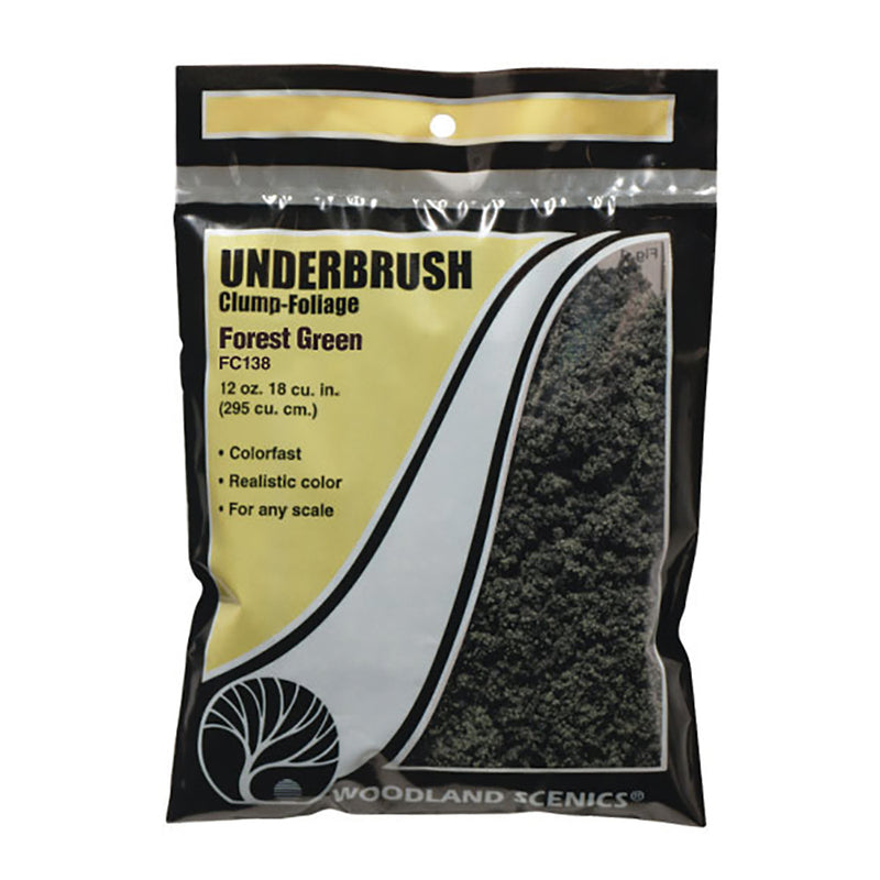 Woodland Scenics FC138 Underbrush, Forest Green, Bag