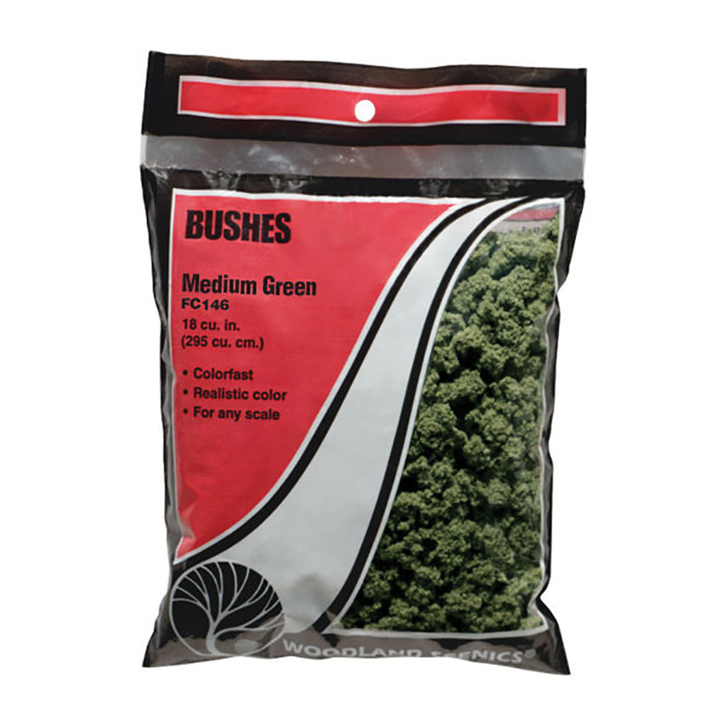 Woodland Scenics FC146 Bushes, Medium Green, Bag