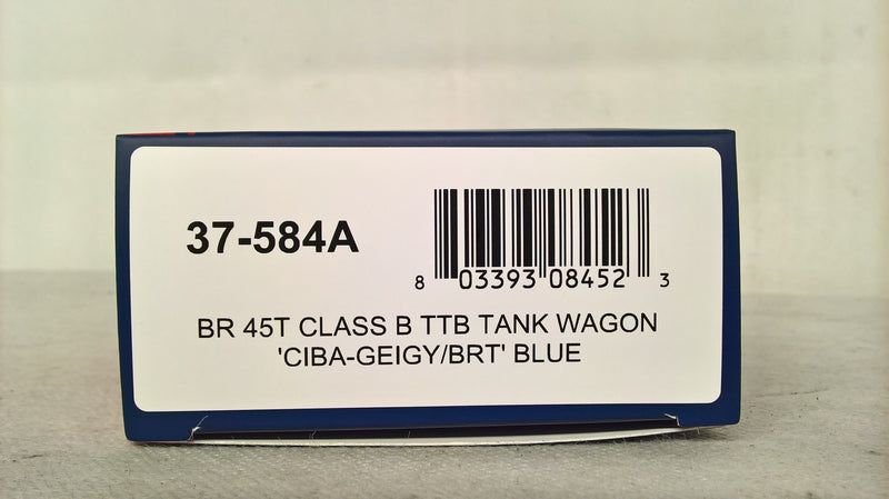 Bachmann 37-584A BR 45T Class B TTB Tank Wagon 'CIBA-GEIGY/BRT' Blue OO Gauge