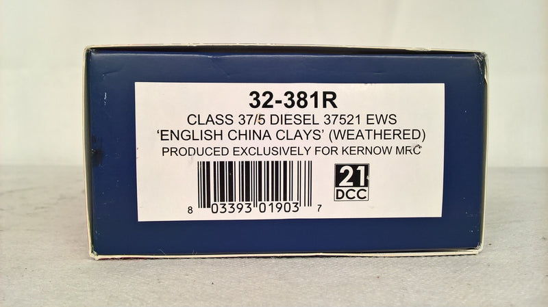 Bachmann 32-381R Class 37/5 Diesel EWS 'English China Clays' Weathered Produced Exclusively For Kernow MRC DCC Ready OO Gauge (Pre-owned)