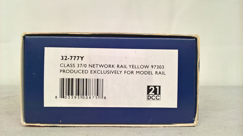 Bachmann 32-777Y Class 37/0 Network Rail Yellow '97303' Produced Exclusively For Model Rail DCC Ready OO Gauge (Pre-owned)