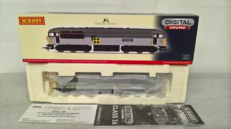 Hornby R3084XS BR Sub Sector Co-Co Diesel Electric Class 56 '56091' Castle Donington Power Station DCC Sound Fitted OO Gauge (Pre-owned)