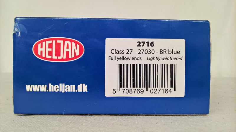 Heljan 2716 Class 27 27030 BR Blue Full Yellow Ends Lightly Weathered DCC Ready OO Gauge Pre-owned
