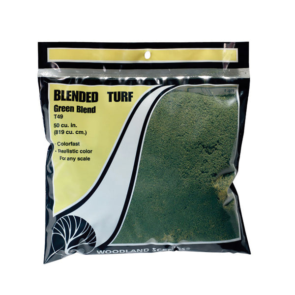 Woodland Scenics T49 Blended Turf, Green Blend, Refill Bag