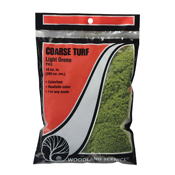 Woodland Scenics T63 Coarse Turf, Light Green, Bag