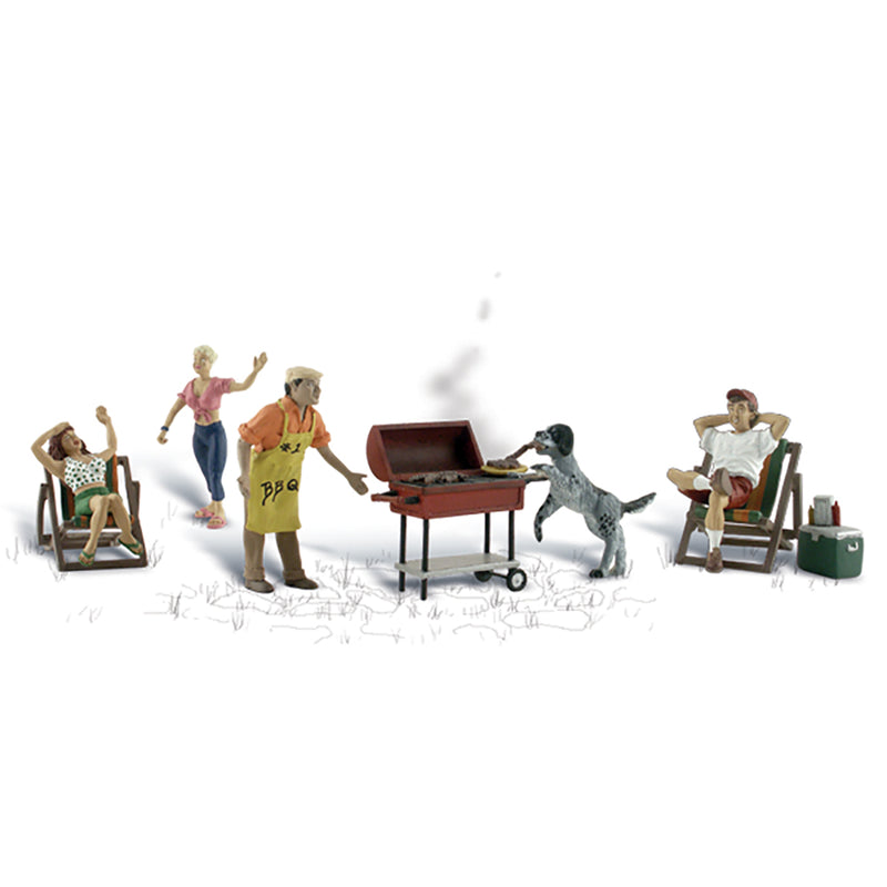 Woodland Scenics A1929 Scenic Accents, Backyard Barbeque. HO/OO Figures
