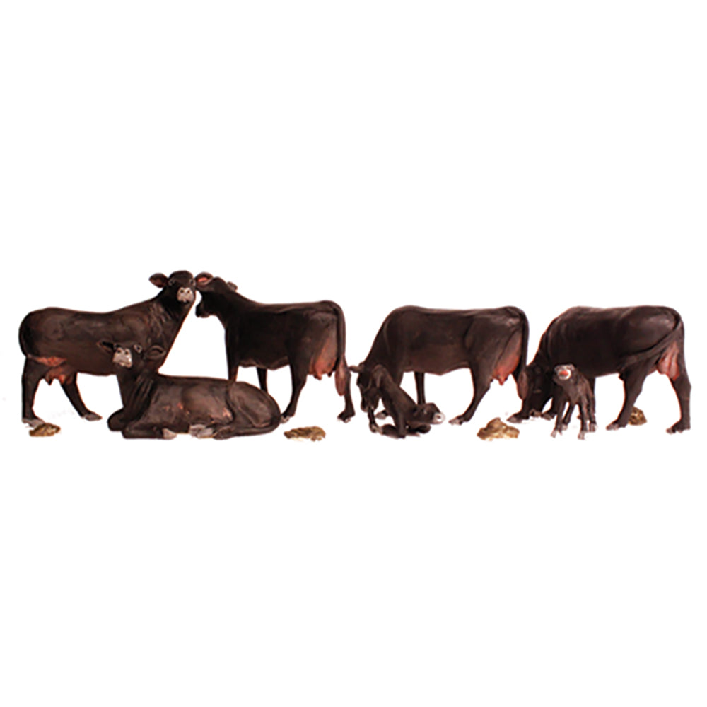 Woodland Scenics A1955 Scenic Accents, Black Angus Cows. HO/OO Figures