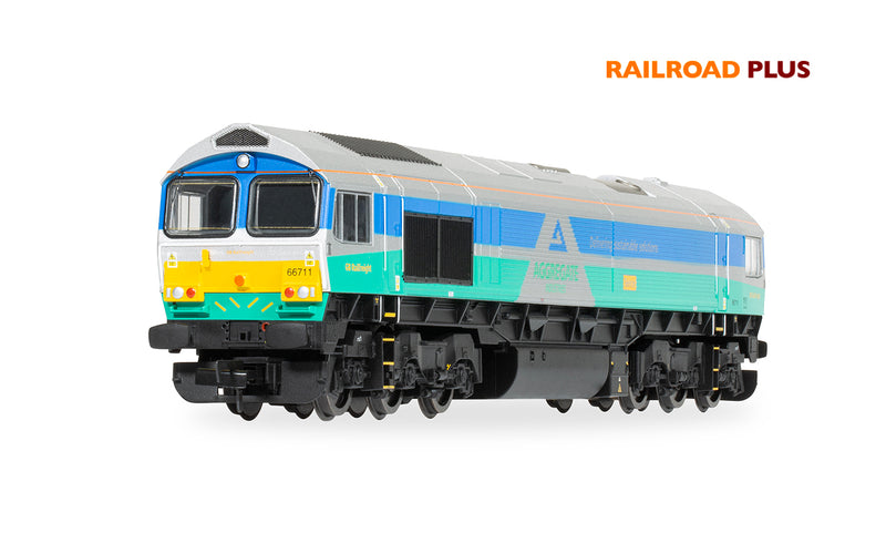Hornby Railroad Plus R30428 Class 66 Aggregate Industries 66711 'Sence' OO Gauge DCC Ready
