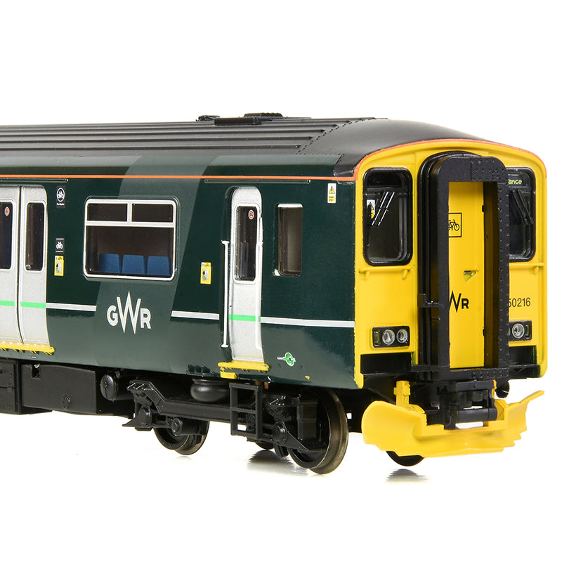 Bachmann 32-940 Class 150/2 Two Car DMU 150216 GWR Green (First Group) (With Fitted Passenger Figures) DCC Ready OO Gauge
