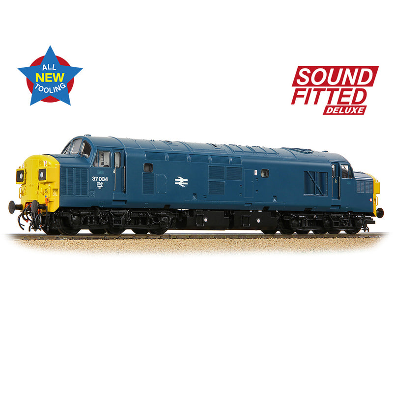 Bachmann 35-301SFX Class 37/0 37034 BR Blue Sound Fitted (With Working Fans) OO Gauge