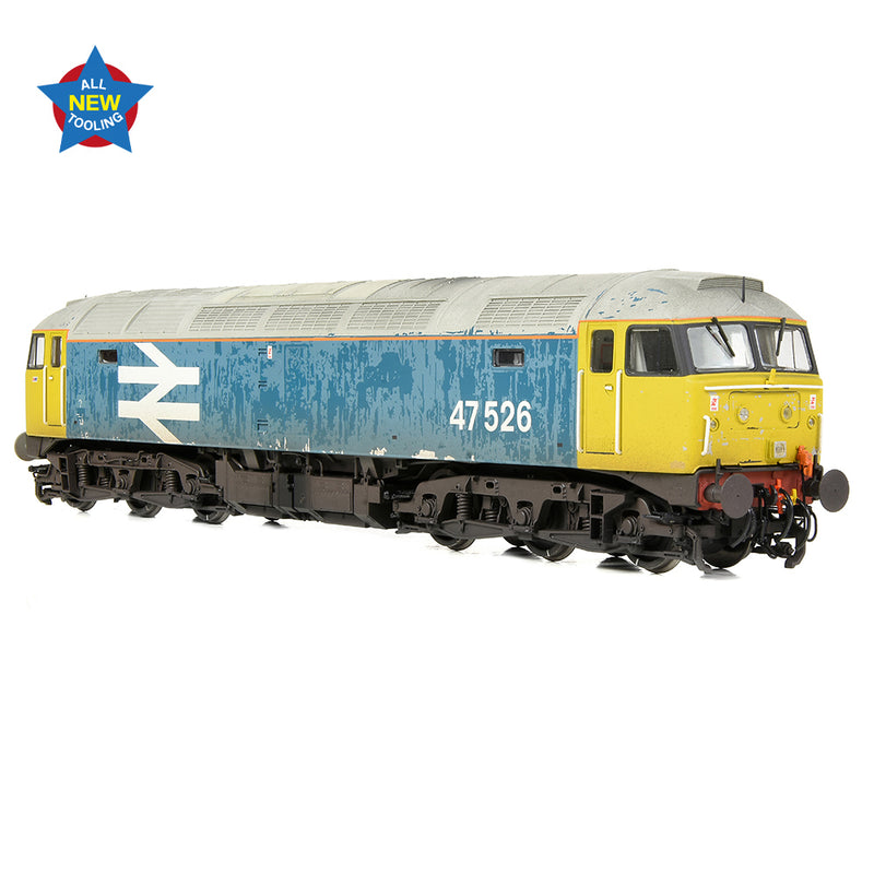 Bachmann 35-421 Class 47/4 47526 BR Blue Large Logo Weathered DCC Ready OO Gauge