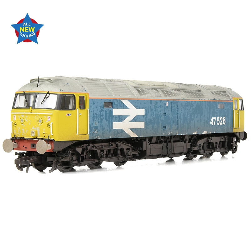 Bachmann 35-421 Class 47/4 47526 BR Blue Large Logo Weathered DCC Ready OO Gauge