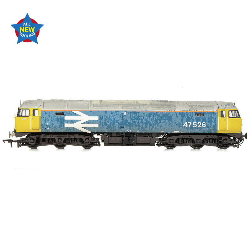 Bachmann 35-421 Class 47/4 47526 BR Blue Large Logo Weathered DCC Ready OO Gauge