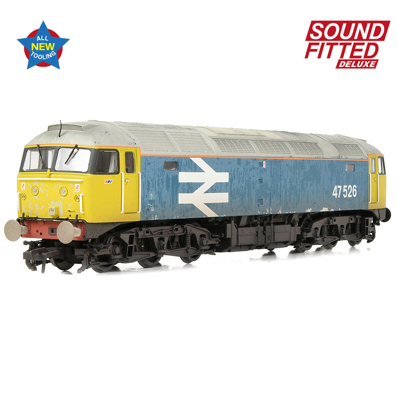 Bachmann 35-421SFX Class 47/4 47526 BR Blue Large Logo (Weathered) Sound Fitted OO Gauge