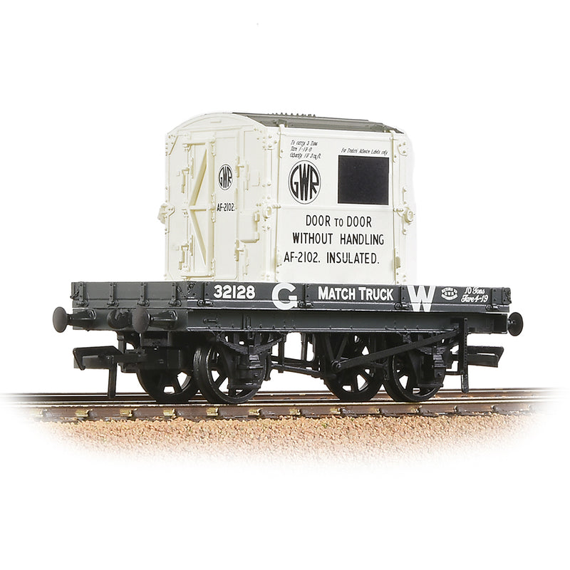 Bachmann 37-480 1 Plank Wagon GWR Grey With GWR White AF Container OO Gauge
