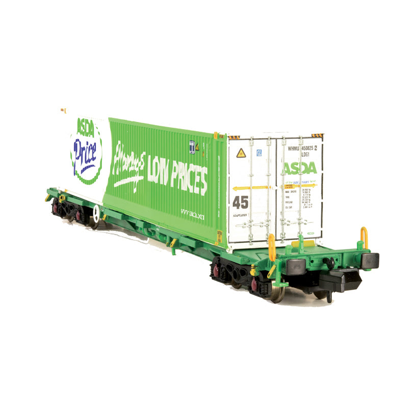 Graham Farish 377-368 Intermodal Bogie Wagons With Two 45FT Containers ' Asda' N Gauge