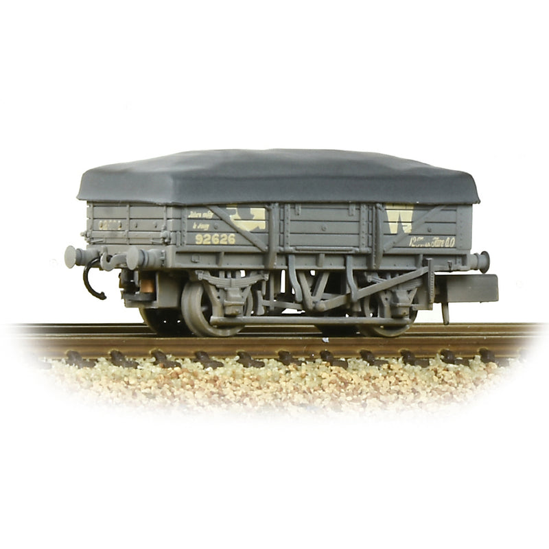 Graham Farish 377-475 5 Plank Chine Clay Wagon GWR Grey With Tarpaulin Cover (Weathered) N Gauge