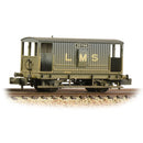 Graham Farish 377-750A MR 20 Ton Brake Van LMS Grey (Weathered) N Gauge