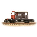Graham Farish 377-850A Pill Box Brake Van SR Brown White Roof N Gauge