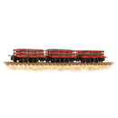 Bachmann Narrow Gauge 393-076 Set of 3 Slate Wagons Red With Load OO9 Gauge