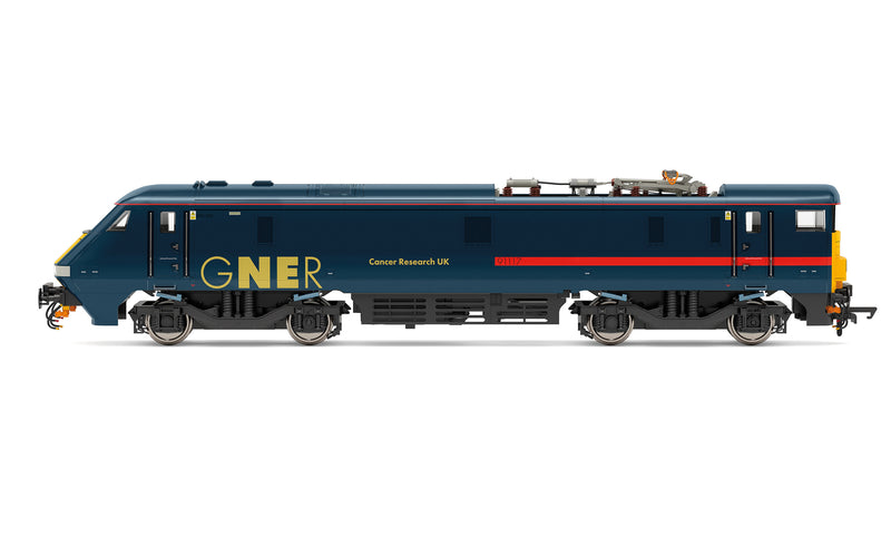 Hornby R3893 GNER Class 91 Bo-Bo 'Cancer Research UK' N0.91117 DCC Ready OO Gauge
